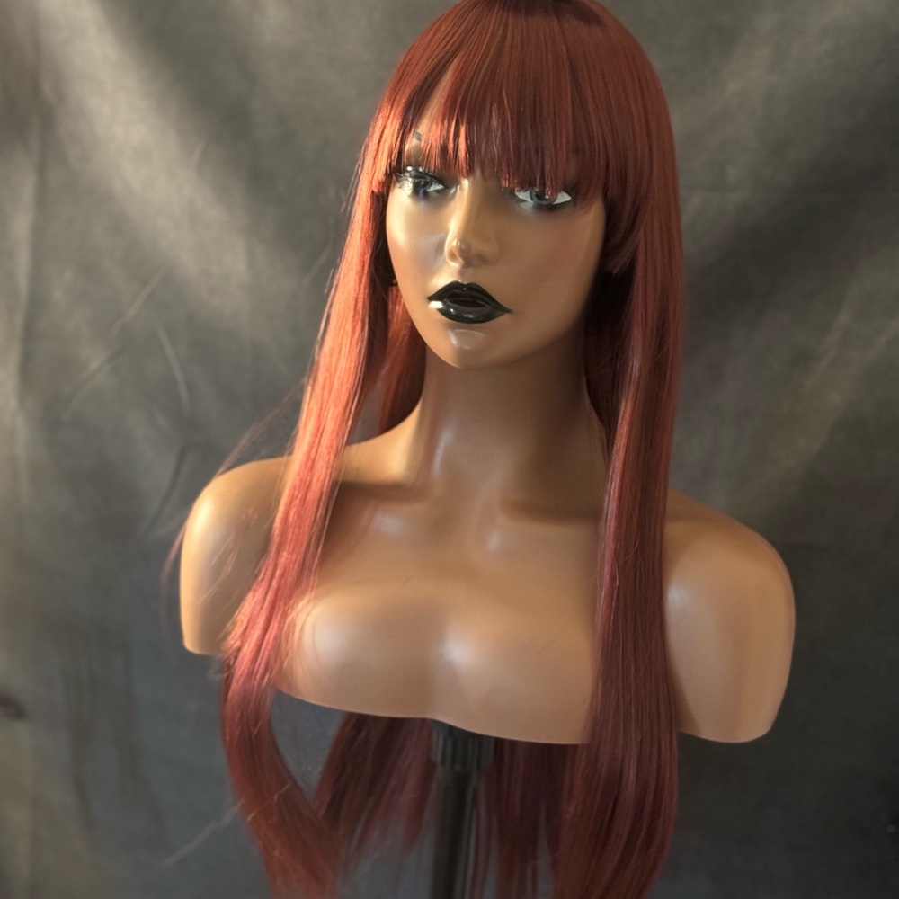 Elegant Red Wig for Women full Synthetic